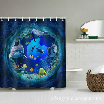 3D Custom printing Waterproof bathroom accessories Shower Curtain